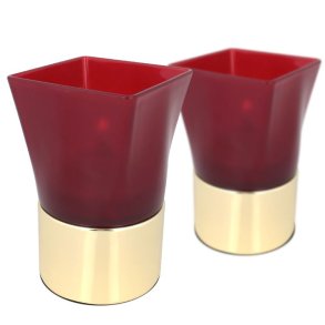 Circle Square plastik - Guld - 2 stk.