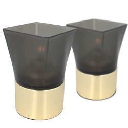 Circle Square plastik - Guld - 2 stk.